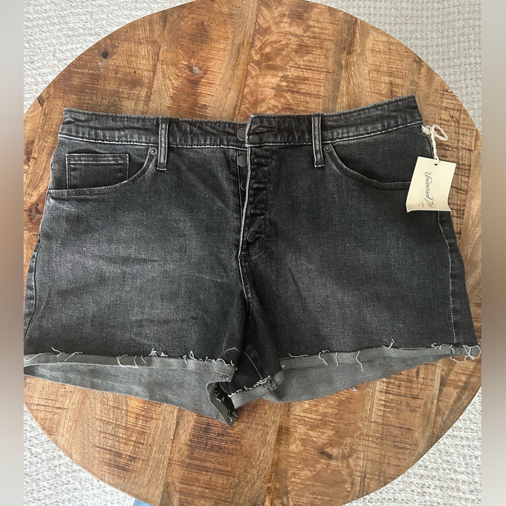 Universal Thread Black Jean Shorts Frayed Hem